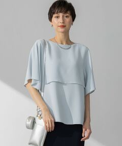 23区 / ニジュウサンク カットソー | 【吸水速乾/UVカット/接触冷感】ストレッチジョーゼット  ケープデザイン カットソー