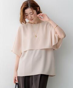 23区 / ニジュウサンク カットソー | 【新色追加】ストレッチジョーゼット  ケープデザイン カットソー