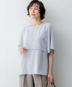 23区 / ニジュウサンク カットソー | 【新色追加】ストレッチジョーゼット  ケープデザイン カットソー