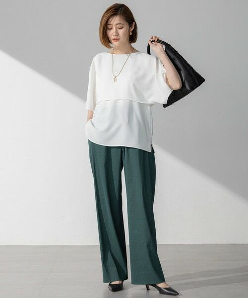 23区 / ニジュウサンク カットソー | 【吸水速乾/UVカット/接触冷感】ストレッチジョーゼット  ケープデザイン カットソー | 詳細3