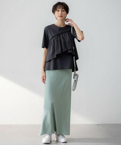 23区 / ニジュウサンク カットソー | 【汗じみ防止/洗える】ランダムフリルジャージー ドッキング カットソー | 詳細5