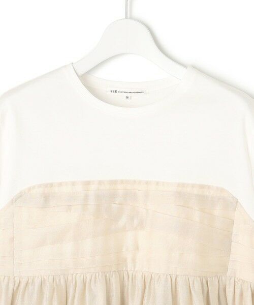 23区新品未使用【杏さん着用】オーガンジービスチェコンビ カットソー　サイズ38 23区 tシャツ 「杏さん着用/WEB＆一部店舗限定カラーあり