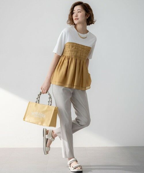 今期【杏さん着】オーガンジービスチェコンビ カットソー 270k*新品 23区 オーガンジービスチェコンビ カットソー 杏さん