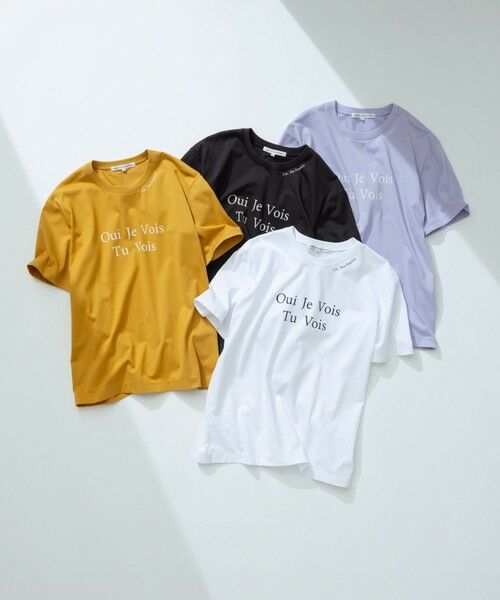 23区❤︎ コットン100% LOGO T-shirt ベージュ ¥9,900 セール】 【洗える】カラーロゴ Tシャツ （カットソー）｜23区