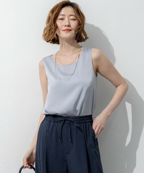 23区 / ニジュウサンク タンクトップ | 【新色追加/Oggi掲載】ミスティサテン タンクトップ（スカイブルー系）