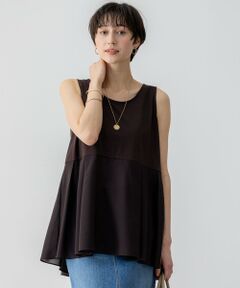 23区 / ニジュウサンク タンクトップ | 【洗える】ナチュラルコットンベア タフタコンビ タンクトップ