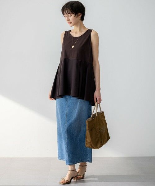 23区 / ニジュウサンク タンクトップ | 【洗える】ナチュラルコットンベア タフタコンビ タンクトップ | 詳細19