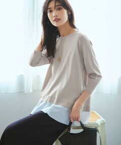 23区 / ニジュウサンク ニット・セーター | 【洗える】レーヨンポリエステルストレッチ シャツコンビ ニット