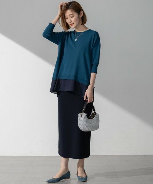 23区 / ニジュウサンク ニット・セーター | 【洗える】レーヨンポリエステルストレッチ シャツコンビ ニット | 詳細4