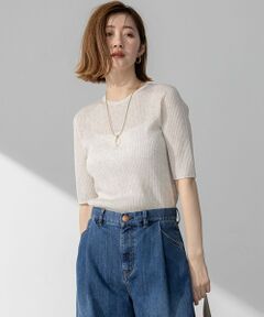 23区 / ニジュウサンク ニット・セーター | 【洗える】シャイニーシアー リブ ニット