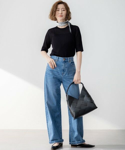 23区　シアーリブニット 洗える】シャイニーシアー リブ ニット（KRWOGM0462