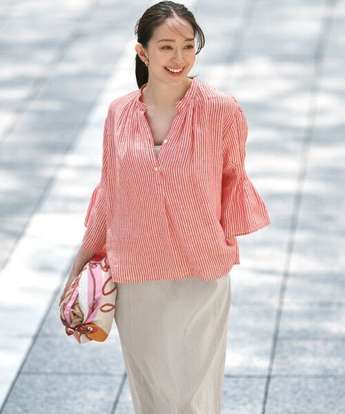 23区 / ニジュウサンク ロング・マキシ丈ワンピース | 【洗える】リネンレーヨンストレッチ  Iライン キャミソール ワンピース | 詳細4