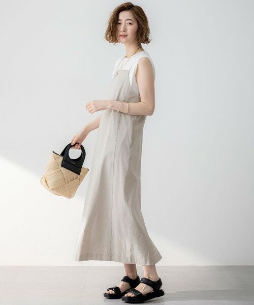 23区 / ニジュウサンク ロング・マキシ丈ワンピース | 【洗える】リネンレーヨンストレッチ  Iライン キャミソール ワンピース | 詳細6