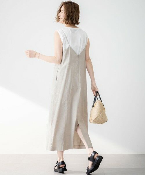 23区 / ニジュウサンク ロング・マキシ丈ワンピース | 【洗える】リネンレーヨンストレッチ  Iライン キャミソール ワンピース | 詳細7