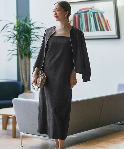 23区 / ニジュウサンク ロング・マキシ丈ワンピース | 【洗える】リネンレーヨンストレッチ  Iライン キャミソール ワンピース | 詳細9