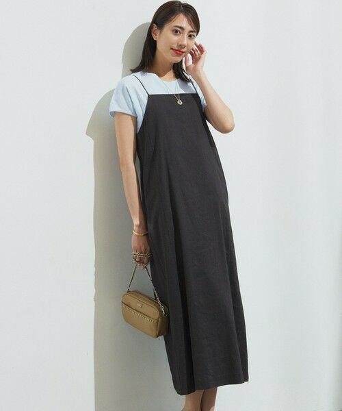 23区/ニジュウサンク 【洗える】リネンレーヨンストレッチ Iライン キャミソール ワンピース ダークブラウン系 38 23区/ニジュウサンク 【洗える】リネンレーヨンストレッチ Iライン キャミソール ワンピース ダークブラウン系 38