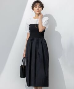 23区 / ニジュウサンク ロング・マキシ丈ワンピース | 【洗える】ブライトナイロンワッシャー ニットコンビワンピース