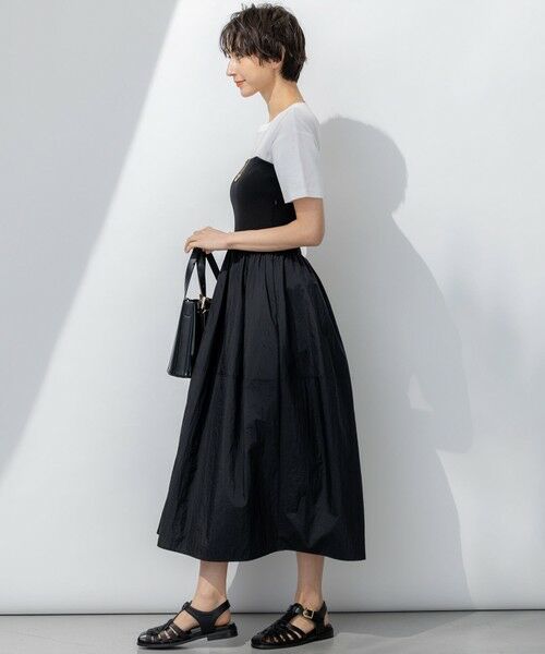 23区 / ニジュウサンク ロング・マキシ丈ワンピース | 【洗える】ブライトナイロンワッシャー ニットコンビワンピース | 詳細2