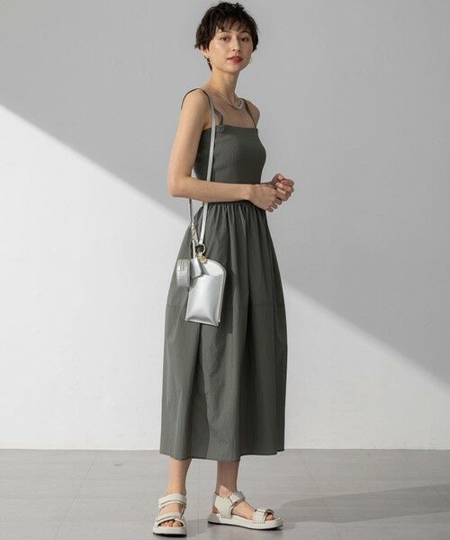 ワンピース　powder mint Mサイズ　新品 洗える】WASHABLEPONTE シフトワンピース （ロング・マキシ丈