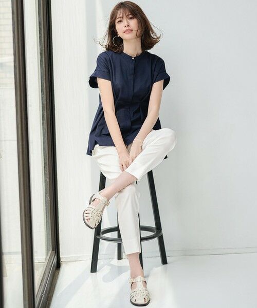 23区 / ニジュウサンク その他パンツ | 【洗える】リネンレーヨンストレッチ テーパード パンツ | 詳細1