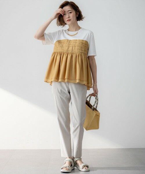 23区 / ニジュウサンク その他パンツ | 【洗える】リネンレーヨンストレッチ テーパード パンツ | 詳細23