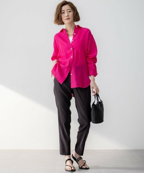 23区 / ニジュウサンク その他パンツ | 【洗える】リネンレーヨンストレッチ テーパード パンツ | 詳細27