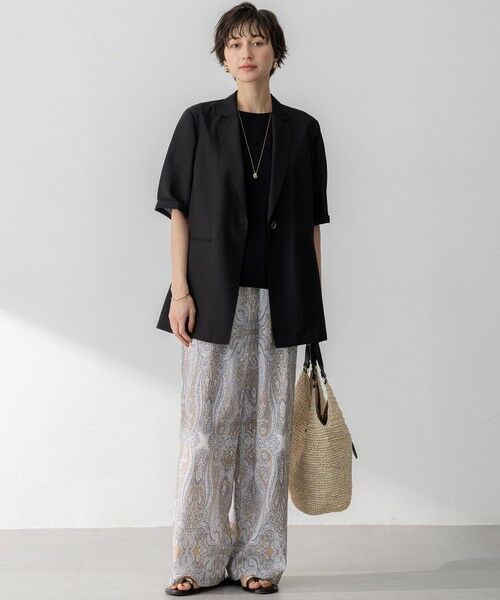 23区 / ニジュウサンク その他パンツ | 【洗える】Rattiドローイングペイズリープリント ワイド パンツ | 詳細14