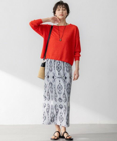 23区 / ニジュウサンク ミニ・ひざ丈スカート | 【洗える】Rattiドローイングペイズリープリント スカート | 詳細3