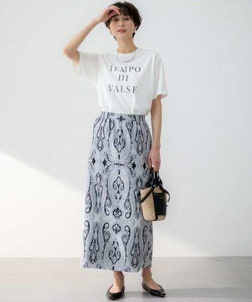23区 / ニジュウサンク ミニ・ひざ丈スカート | 【洗える】Rattiドローイングペイズリープリント スカート | 詳細4