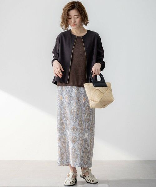 23区 / ニジュウサンク ミニ・ひざ丈スカート | 【洗える】Rattiドローイングペイズリープリント スカート | 詳細14