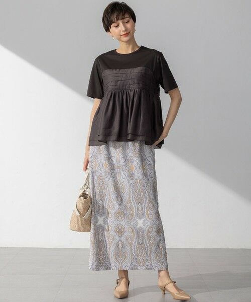 23区 / ニジュウサンク ミニ・ひざ丈スカート | 【洗える】Rattiドローイングペイズリープリント スカート | 詳細23