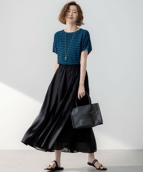 23区 / ニジュウサンク ミニ・ひざ丈スカート | 【洗える】ソフトオーガンジー タック スカート | 詳細2