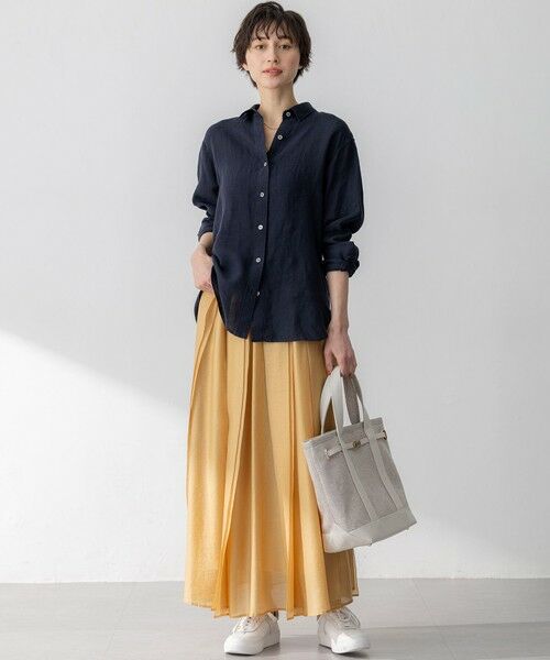 23区 / ニジュウサンク ミニ・ひざ丈スカート | 【洗える】ソフトオーガンジー タック スカート | 詳細13