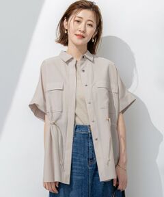 23区 / ニジュウサンク シャツ・ブラウス | 【洗える】ライトシアーマットクロス ミリタリーディティール シャツ