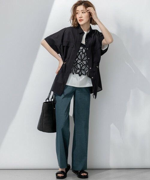 23区 / ニジュウサンク シャツ・ブラウス | 【洗える】ライトシアーマットクロス ミリタリーディティール シャツ | 詳細3