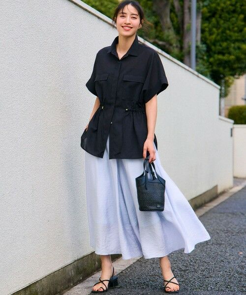 23区 / ニジュウサンク シャツ・ブラウス | 【洗える】ライトシアーマットクロス ミリタリーディティール シャツ | 詳細2