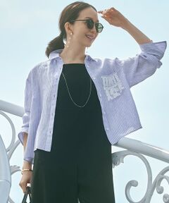 23区 / ニジュウサンク シャツ・ブラウス | 【洗える】LIBECO クロップド シャツ