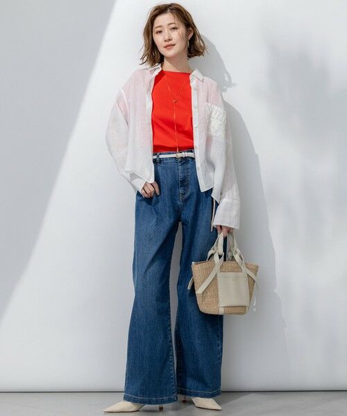 23区(ニジュウサンク)の【洗える】LIBECO クロップド シャツ通販