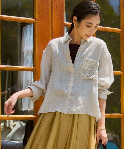 洗える】LIBECO クロップド シャツ （シャツ・ブラウス）｜23区