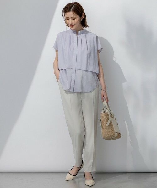 23区 / ニジュウサンク シャツ・ブラウス | 【撥水加工/洗える】シアーナイロンツイル レイヤード ブラウス | 詳細9