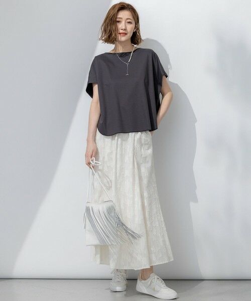 23区 / ニジュウサンク カットソー | 【汗じみ防止/洗える】スムースデザイン フレンチスリーブ Tシャツ | 詳細17