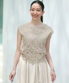 23区 / ニジュウサンク カットソー | 【洗える/汗じみ防止加工】エンブロイダリージャージー フレンチスリーブ カットソー