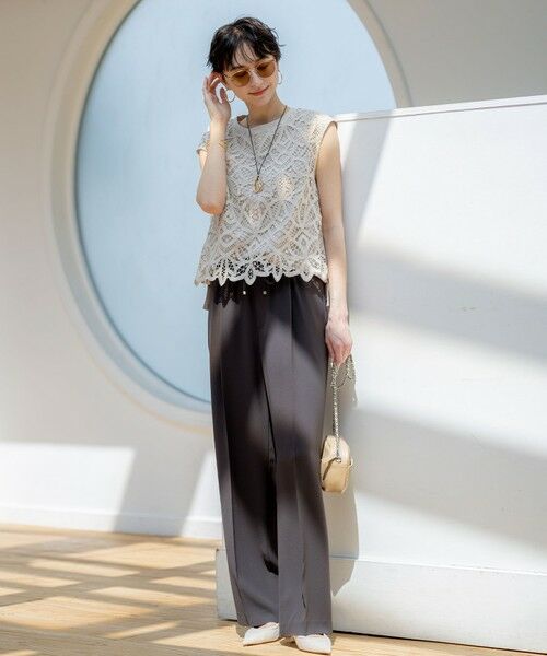 23区 / ニジュウサンク カットソー | 【洗える/汗じみ防止加工】エンブロイダリージャージー フレンチスリーブ カットソー | 詳細2