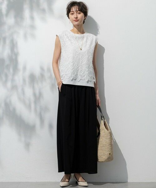 23区 / ニジュウサンク カットソー | 【洗える/汗じみ防止加工】エンブロイダリージャージー フレンチスリーブ カットソー | 詳細14