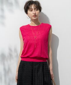 23区新品タグ付きサマーレーヨンストレッチニット アンサンブル対応・洗える】レーヨンストレッチ7分袖 ニット