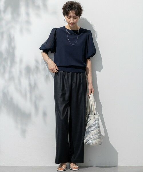 23区 / ニジュウサンク その他パンツ | 【接触冷感/UVカット/洗える】ドライスラブストレッチ ワイド パンツ | 詳細3