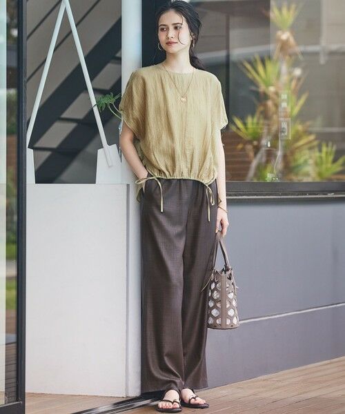 23区 / ニジュウサンク その他パンツ | 【接触冷感/UVカット/洗える】ドライスラブストレッチ ワイド パンツ | 詳細9