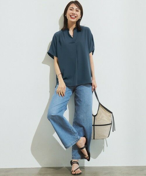 今期23区デニムサマーストレートワイドパンツ　サイズ30 接触冷感】23区DENIM サマー ストレート ワイド パンツ （デニム