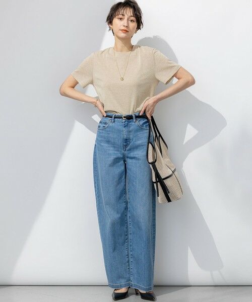 23区 DENIM✨ニジュウサンクデニム✨タグ付未使用品✨17号/4L✨パンツ 接触冷感】23区DENIM サマー ストレート ワイド パンツ （デニム