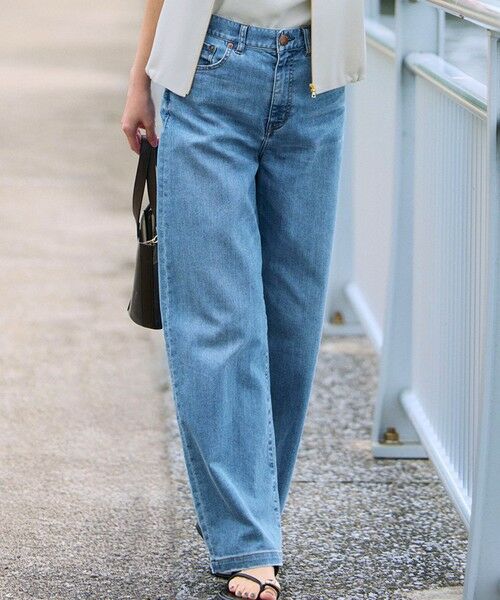 接触冷感】23区DENIM サマー ストレート ワイド パンツ （デニム